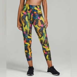 Lululemon Wunder Train High-Rise Tight 25" Undertone Black Multi Size 2 EUC